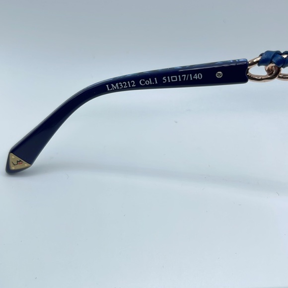 NWOT. La Matta of Italy Optical frames. Navy blue frames with leather wrapped - Picture 4 of 6
